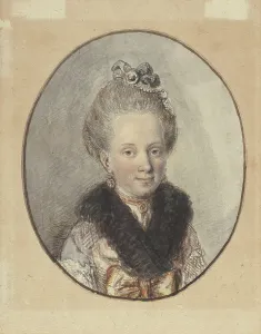 Dietrici Prints: Portrait of a Young Woman with a Fur Collar