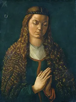Devout Prints: Portrait of a Young Woman with Her Hair Down, 1497. Creator: Albrecht Durer