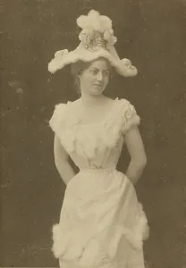 Portrait of young woman in hat, about 1870-1880. Creator: Otto von Mayer