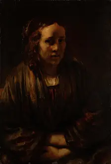 Rembrant Van Rijn Prints: Portrait of a Young Woman ('Hendrickje Stoffels')