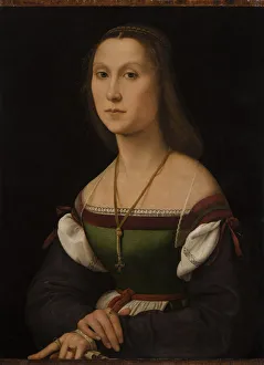 Images Dated 17th December 2019: Portrait of a Young Woman (La Muta), ca 1507. Creator: Raphael (Raffaello Sanzio da Urbino)