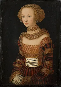 Hair Net Prints: Portrait of a Young Woman. Princess Emily of Saxony?