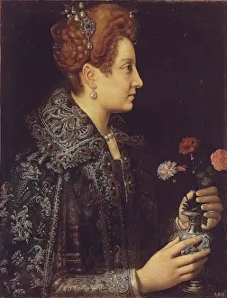 Earring Prints: Portrait of a Young Woman in Profile, 1580. Creator: Sofonisba Anguissola