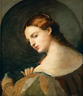 Art History Museum Prints: Portrait of a young woman in profile, c. 1520