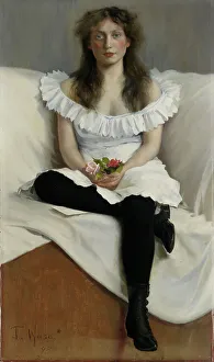 Torsten Gideon Wasastjerna Prints: Portrait of a Young Woman in White, 1893. Creator: Torsten Wasastjerna
