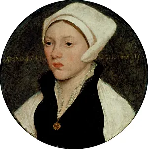 Holbein Hans Prints: Portrait of a Young Woman with a White Coif, 1541. Creator: Hans Holbein the Younger