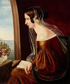 Looking Out Prints: Portrait of a Young Woman by the Window, 1st half of 19th century. Creator: Unknown