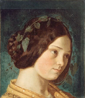Petit Palais Gallery: Portrait of Zelie Courbet, ca 1842. Creator: Courbet, Gustave (1819-1877)