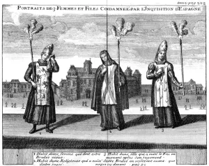 Judgement Prints: Portraits of 3 women and girls condemned by the Spanish Inquisition, 1759