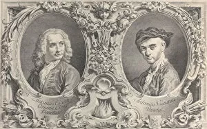 Piazetta Giambattista Gallery: Portraits of Canaletto and Visentini, 1735. 1735. Creator: Antonio Visentini