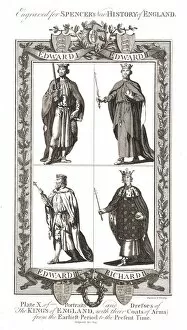Portraits and Dresses of The Kings of England with coats of Arms, 1784 Artist: Wooding