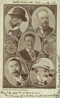 Correspondence Collection: Portraits of envoys at the Portsmouth Peace Conference, Baron Komura and Kogoro..., c1905