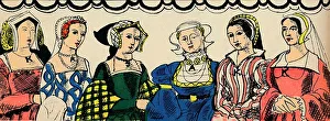 Katharine Of Aragon Collection: Portraits of Henry VIIIs six wives from 1509, (1932). Artist: Rosalind Thornycroft