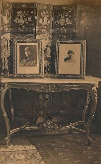 King Albert I Collection: Portraits of the King and Queen of Belgium at the Cuban Embassy in Brussels, Belgium, 1927