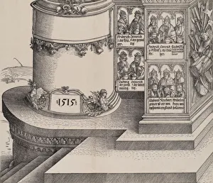 Images Dated 10th November 2020: Portraits of Maximilians Relatives; and the Base of the Left Outer Column with the Date