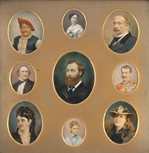Bonaparte Napoleon Iii Collection: Nine Portraits in Original Passe-Partout, 1880s. Creator: James William Bailey