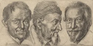 Three portraits possibly representing Camillo Graffico, Ercole Pedemonte and Antoni Three portraits possibly representing Camillo Graffico, Ercole Pedemonte and Antoni