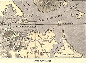 Geological Map Prints: Ports d'Auckland; Les Terres Du Pacifique, 1914. Creator: Unknown