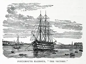 Portsmouth Prints: Portsmouth Harbour, 'The Victory', 1892. Creator: Unknown