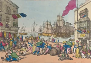 Quai Prints: Portsmouth Point, 1814. 1814. Creator: Thomas Rowlandson