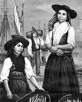 Ronjat Prints: Portuguese women, 19th century. Artist: Ronjat