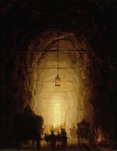 Torchlight Prints: Posillipo Cave, between 1760 and 1761. Creators: Hubert Robert, Francois-Marius Granet