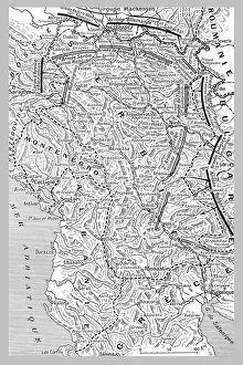 Position des armees au moment de l'offensive austro-bulgare contre la Serbie.'. Creator: Unknown