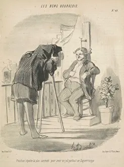 Position reputee la plus commode pour avoir un joli portrait au Daguerreotype, July 24, 1847. Creator: Honore Daumier