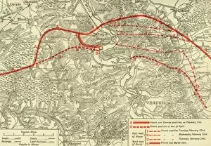 positions in the Battle of Verdun, northern France, First World War, 1916, (c1920)