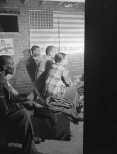 Air Raid Wardens Collection: Possibly: Air raid wardens meeting in zone nine, Southwest area, Washington, D.C. 1942