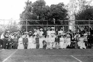 Lestrange Robert Augustus Henry Prints: Possibly City Electric Light company employees and their families on a tennis court, 1903