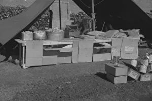 Bucket Collection: Possibly: Flood refugee encampment at Forrest City, Arkansas, ca. 1937. Creator: Walker Evans