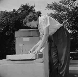 Weighing Gallery: Possibly: Mrs. Dorothy Bell, Irish-German descent, twenty-seven... New Britain, Connecticut, 1943