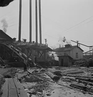Chimneys Collection: Possibly: At Pelican Bay Lumber Company mill, near Klamath Falls, Klamath County, Oregon, 1939