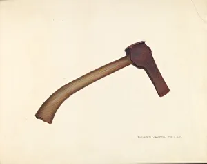 Fencing Prints: Post Axe, 1935 / 1942. Creator: William H Edwards
