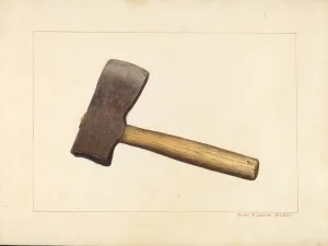 Lawson Prints: Post Axe, c. 1938. Creator: James M. Lawson