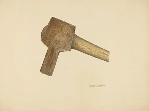 Brown George C Prints: Post Hole Axe, c. 1940. Creator: George C. Brown