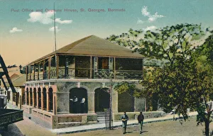 Customs House Prints: Post Office and Customs House, St. Georges, Bermuda, early 20th century. Creator: Unknown