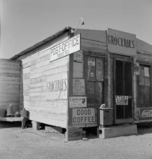 Grocers Prints: Post office, Finlay, Texas, 1937. Creator: Dorothea Lange