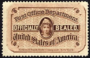 Ink Brown Prints: Post Office seal, 1877. Creator: National Bank Note Company