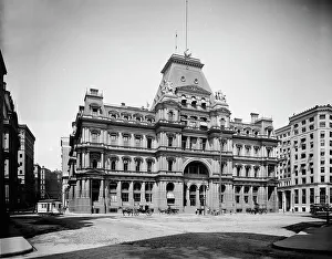 Massachusetts United States Prints: Post Office Square, Boston, Mass. between 1900 and 1920. Creator: Unknown