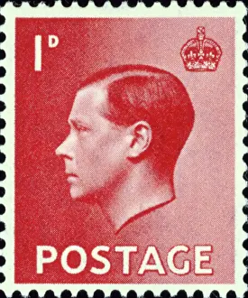 Collecting Prints: Postage stamp with portrait of King Edward VIII, 1936. Creator: Unknown