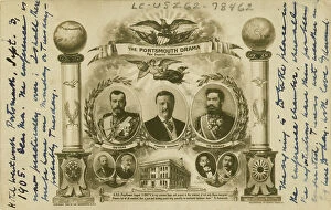 Correspondence Collection: Postcard celebrating the signing of the Portsmouth Peace Treaty, c1905. Creator: Edmund Noble