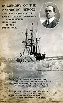Failure Collection: Postcard commemorating Captain Scotts ill-fated expedition to the South Pole, c1912