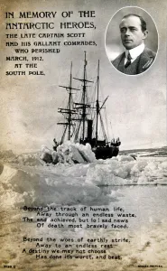Failed Prints: Postcard commemorating Captain Scotts ill-fated expedition to the South Pole, c1912