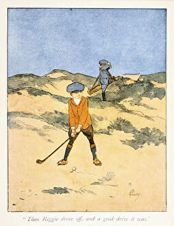 Barren Collection: Postcard with golfing theme, c1910