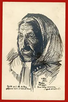 Elderly Woman Prints: Postcard - local woman, Viella