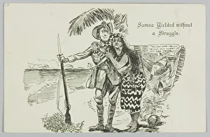 Annexation Prints: Postcard, Samoa Yielded without a Struggle. 1914. Creator: William Blomfield