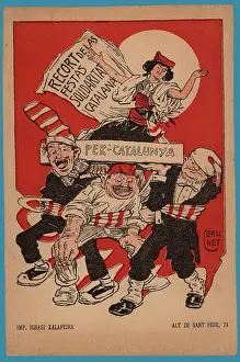 Shoe Prints: Postcard - Solidaritat Catalana, Barcelona, 1920s. Creator: Llorenc Brunet Torroll