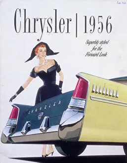 Elegance Prints: Poster advertising a Chrysler, 1956